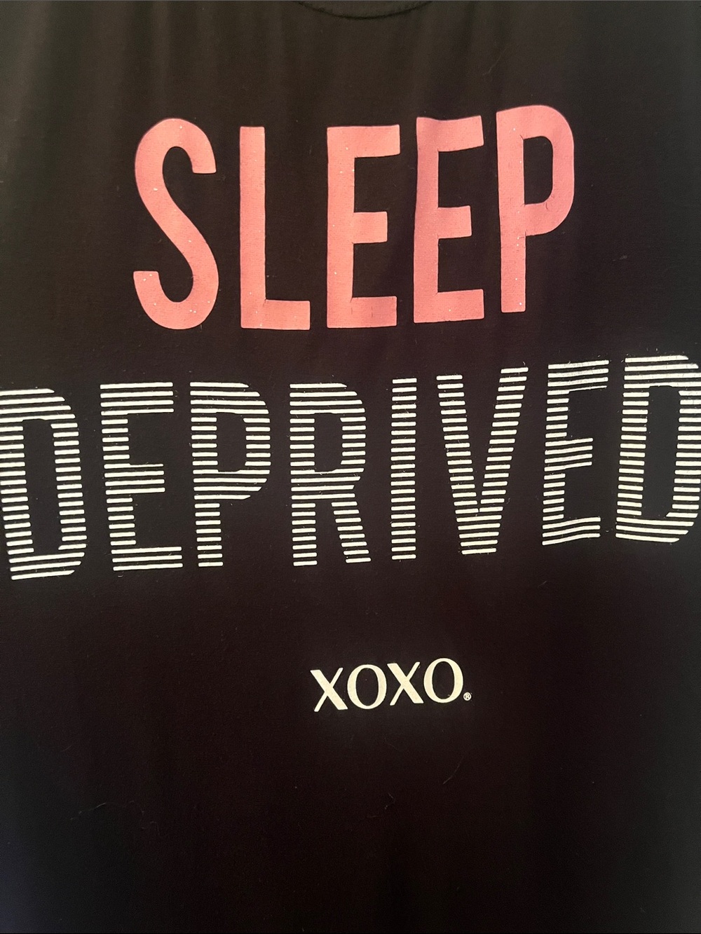 XOXO Black Nightshirt with Pink and White Graphic